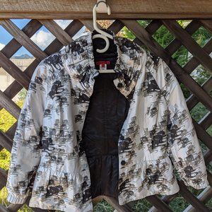 Black n white  Vivienne Tam silk insulated jacket